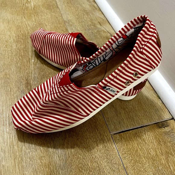 Red Striped Flats - Picture 1 of 3
